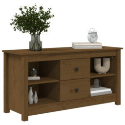 Walplus Tv Cabinet Honey Brown 103X36.5X52 Cm Solid Wood Pine - thumbnail 7