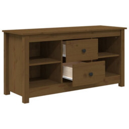 Walplus Tv Cabinet Honey Brown 103X36.5X52 Cm Solid Wood Pine - thumbnail 4