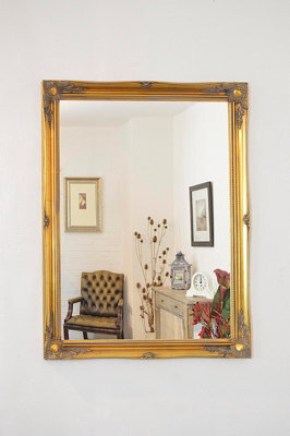 Mirroroutlet Hamilton Vintage Gold Antique Design Wall Mirror 116 X 90Cm - image 1