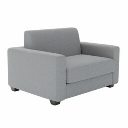 Lucas Grey Fabric Snuggler Sofa Bed, Memory Foam Mattress, Compact Small Single Sleeper Sofa, Handmade In Uk, Wood Frame - thumbnail 4