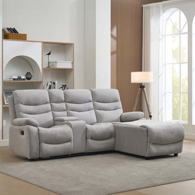 More4Homes Avon Chaise Manual Recliner Linen Sofa Grey - image 1