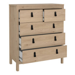 Furniture To Go Barcelona Package - Bedside Table 2 Drawers + Chest 5 Drawer + 2 Door Wardrobe In Jackson Hickory Oak - thumbnail 8