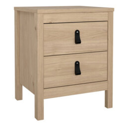Furniture To Go Barcelona Package - Bedside Table 2 Drawers + Chest 5 Drawer + 2 Door Wardrobe In Jackson Hickory Oak - thumbnail 3
