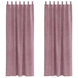 Berkfield Modern Blackout Curtains With Hanging Loops 2 Pcs Dark Pink Velvet