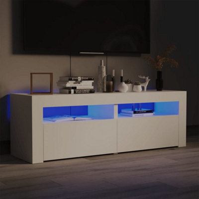 Berkfield Tv Cabinet With Led Lights White 120X35X40 Cm - image 1