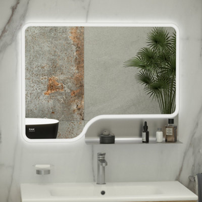 RAK Ceramics Rak Ornate 1000X600mm Led Illuminated Bathroom Mirror With Touch Sensor & Demister Pad, Brushed Nickel, Ip44 - image 1