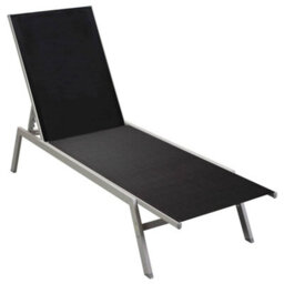 Berkfield Sun Lounger Steel And Textilene Black - thumbnail 3