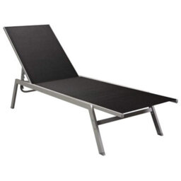 Berkfield Sun Lounger Steel And Textilene Black - thumbnail 2