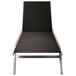 Berkfield Sun Lounger Steel And Textilene Black - thumbnail 4
