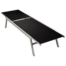 Berkfield Sun Lounger Steel And Textilene Black - thumbnail 1