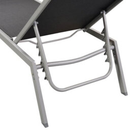 Berkfield Sun Lounger Steel And Textilene Black - thumbnail 6
