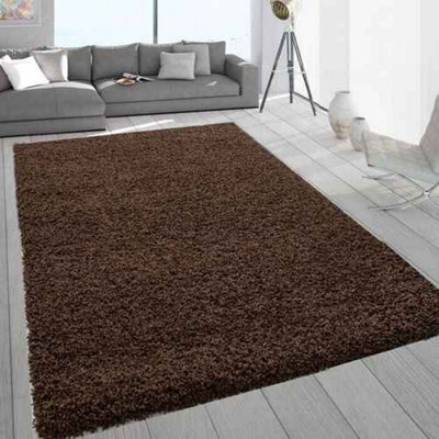 Extra Large Soft Shaggy Rug Brown 60X110Cm