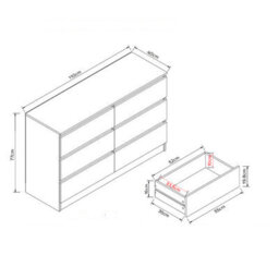 Fwstyle Carlton Matt White 2 Piece Bedroom Storage Furniture Set - 6 Drawer Chest & 3 Drawer Chest - thumbnail 7