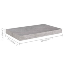 Berkfield Floating Wall Shelves 4 Pcs Concrete Grey 50X23X3.8 Cm Mdf - thumbnail 8