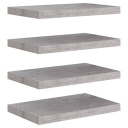 Berkfield Floating Wall Shelves 4 Pcs Concrete Grey 50X23X3.8 Cm Mdf - thumbnail 2