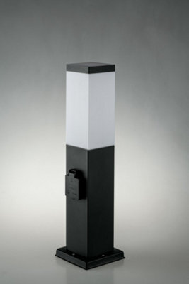 Luminosa Lighting Luminosa Station Outdoor Stainless Steel Power Supply Bollard, Black Ip44, E27