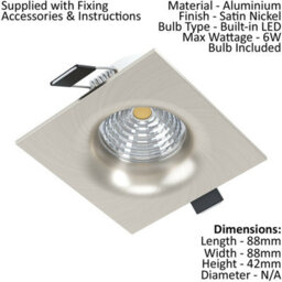 Satin Nickel 2-Pack Flush Square Downlight Led Spotlight For Walls And Ceilings - thumbnail 2