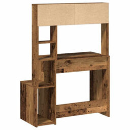 Walplus Desk With Shelves Old Wood 100X45X140 Cm Engineered Wood - thumbnail 6