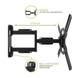 Kanto Mounts Ps300 Full Motion Tv Wall Mount For 26-Inch To 60-Inch Tvs - Black - thumbnail 4