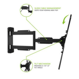 Kanto Mounts Ps300 Full Motion Tv Wall Mount For 26-Inch To 60-Inch Tvs - Black - thumbnail 3
