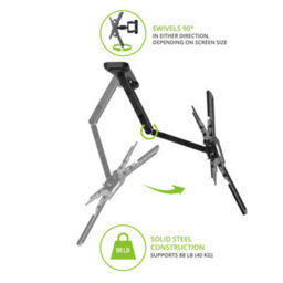 Kanto Mounts Ps300 Full Motion Tv Wall Mount For 26-Inch To 60-Inch Tvs - Black - thumbnail 5
