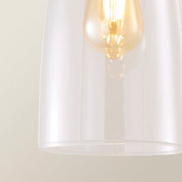 Valuelights Kira Glass Dome 3 Drop Bar Brushed Brass Diner Ceiling Pendant Light With Bulbs - thumbnail 4
