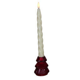 Small Christmas Tree Candle Holder - Holly Berry Red - thumbnail 2