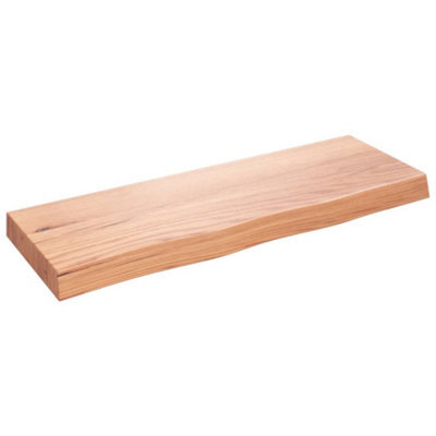 Berkfield Wall Shelf Light Brown 80X30X6 Cm Treated Solid Wood Oak - image 1