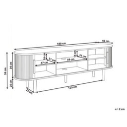 Beliani Retro Tv Stand Sorell Dark Brown - thumbnail 3