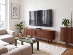 Beliani Retro Tv Stand Sorell Dark Brown - thumbnail 2