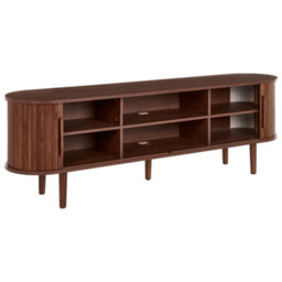 Beliani Retro Tv Stand Sorell Dark Brown - thumbnail 4