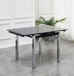 Furnizone UK Piccolo 4-Seater Extending Dining Table And 4 Isaac Grey Faux Leather Chairs - thumbnail 3