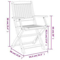 Berkfield Folding Garden Chairs 8 Pcs 54.5X58X90 Cm Solid Wood Acacia - thumbnail 7