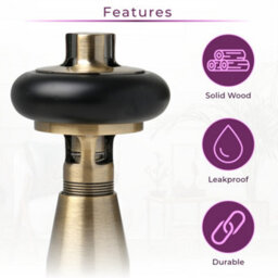 Plum&clay Pair Of Brushed Brass Wooden Head Angled Thermostatic Radiator Valves - thumbnail 4