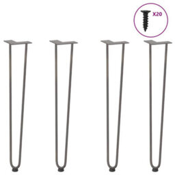 Berkfield Hairpin Legs For Console Tables For Console Table 4 Pcs Natural Steel 72 Cm Solid Steel