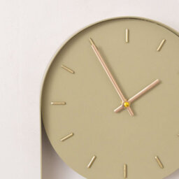 Melody Maison Olive Green & Gold Pendulum Metal Analogue Wall Clock - 20Cm X 55Cm - thumbnail 2