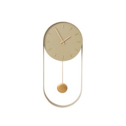 Melody Maison Olive Green & Gold Pendulum Metal Analogue Wall Clock - 20Cm X 55Cm - thumbnail 6
