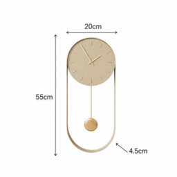 Melody Maison Olive Green & Gold Pendulum Metal Analogue Wall Clock - 20Cm X 55Cm - thumbnail 5