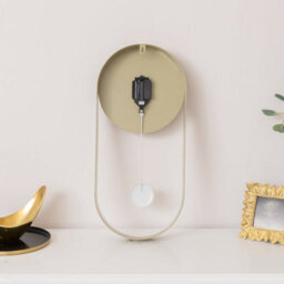 Melody Maison Olive Green & Gold Pendulum Metal Analogue Wall Clock - 20Cm X 55Cm - thumbnail 4