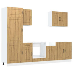 Berkfield 7 Piece Kitchen Cabinet Set Kalmar Artisan Oak Engineered Wood - thumbnail 2