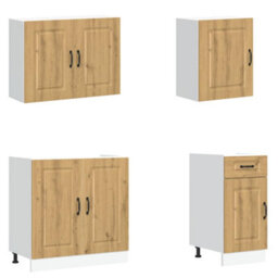 Berkfield 7 Piece Kitchen Cabinet Set Kalmar Artisan Oak Engineered Wood - thumbnail 4