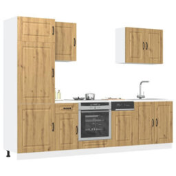 Berkfield 7 Piece Kitchen Cabinet Set Kalmar Artisan Oak Engineered Wood - thumbnail 1