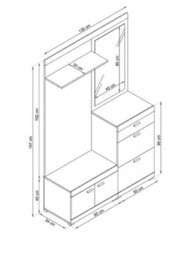 Arte Elegant Stella Hallway Set H1970mm W1350mm D340mm In White Matt And Oak Riviera - Complete Entryway Solution - thumbnail 2