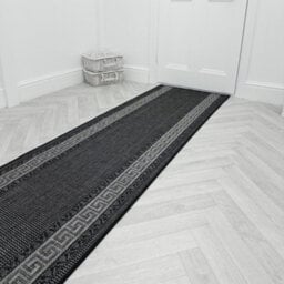 Greek Fret Hallway Runner Rug - Hardwearing, Non-Slip & Durable Carpet For Hall, Kitchen & Corridor - thumbnail 6