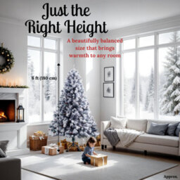Evre Snowy Spruce Artificial Christmas Tree Pine Cone Berries 6Ft 180Cm 700 Tips - 4/5/6/7/8 Ft Available - thumbnail 3