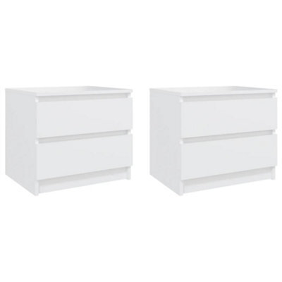 Vidaxl Bed Cabinets 2 Pcs White 50X39X43.5 Cm Engineered Wood - image 1
