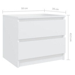 Vidaxl Bed Cabinets 2 Pcs White 50X39X43.5 Cm Engineered Wood - thumbnail 7