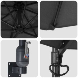 Berkfield Garden Parasol Anthracite, Black 248 X 248 X 148 Cm - thumbnail 7