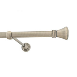 Toolty Antique Brass Metal Curtain Pole 19mm With Finials Rod Classic Brackets Liberty 350Cm