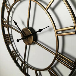 Retro Gold 40Cm Wall Clock , 3D Roman Numerals, Silent Quartz - thumbnail 2